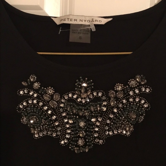 Peter Nygard Long Sleeve Embellished Top - Picture 3 of 4